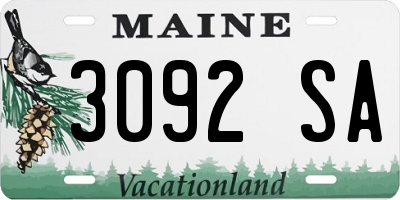 ME license plate 3092SA