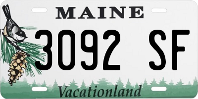 ME license plate 3092SF