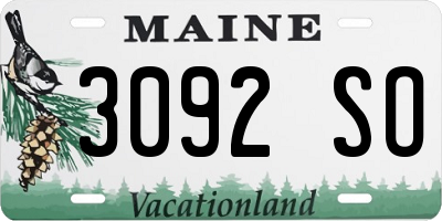 ME license plate 3092SO