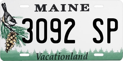 ME license plate 3092SP