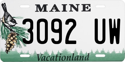 ME license plate 3092UW