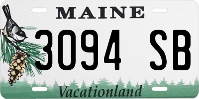 ME license plate 3094SB