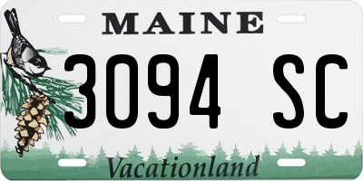 ME license plate 3094SC