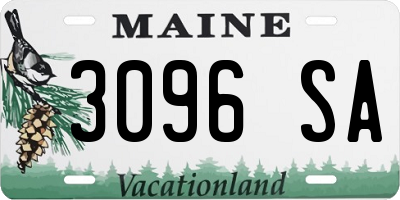 ME license plate 3096SA