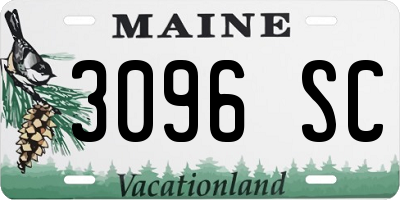 ME license plate 3096SC