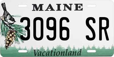 ME license plate 3096SR