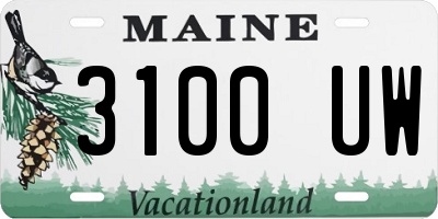 ME license plate 3100UW