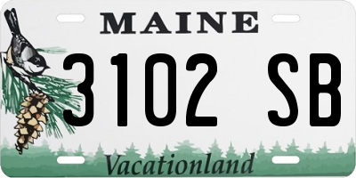 ME license plate 3102SB