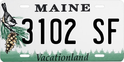ME license plate 3102SF