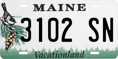 ME license plate 3102SN