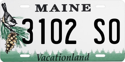 ME license plate 3102SO