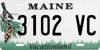 ME license plate 3102VC