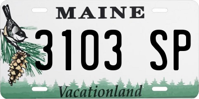 ME license plate 3103SP