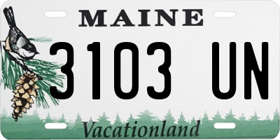 ME license plate 3103UN