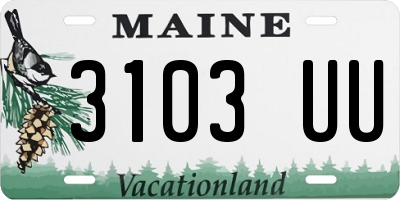 ME license plate 3103UU