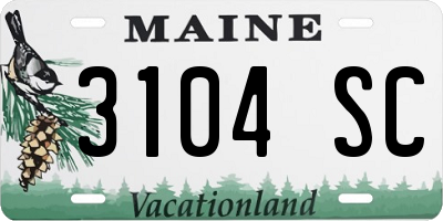 ME license plate 3104SC