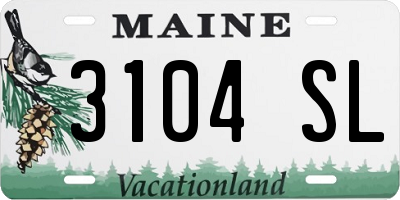 ME license plate 3104SL