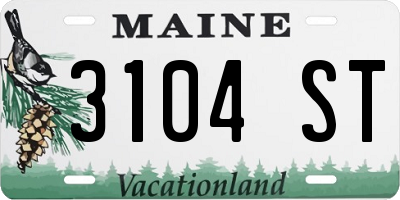 ME license plate 3104ST