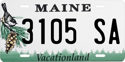 ME license plate 3105SA