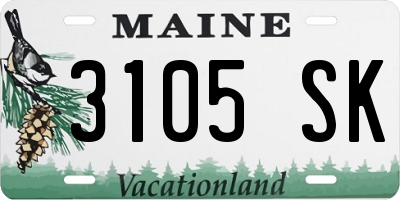 ME license plate 3105SK