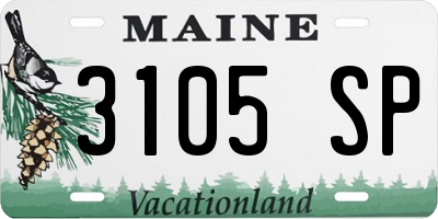 ME license plate 3105SP