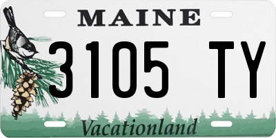 ME license plate 3105TY