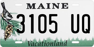 ME license plate 3105UQ