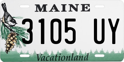 ME license plate 3105UY