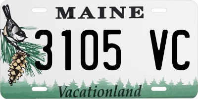 ME license plate 3105VC