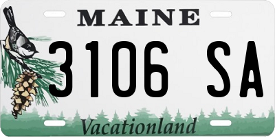 ME license plate 3106SA