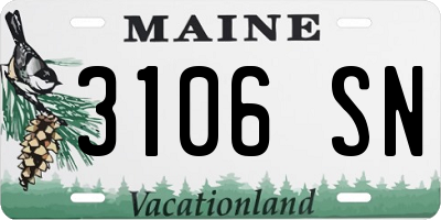 ME license plate 3106SN