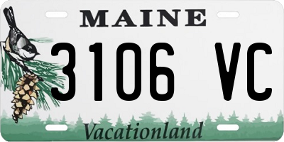 ME license plate 3106VC
