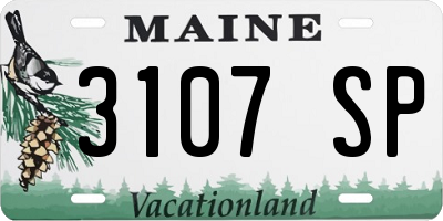 ME license plate 3107SP