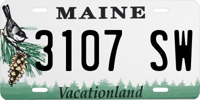 ME license plate 3107SW