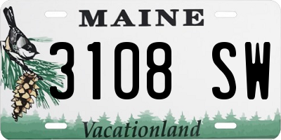 ME license plate 3108SW