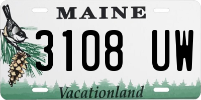 ME license plate 3108UW