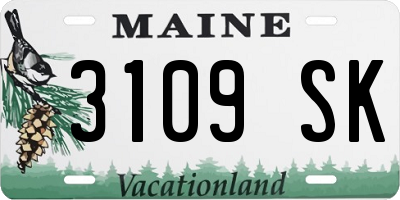 ME license plate 3109SK
