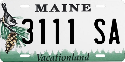 ME license plate 3111SA