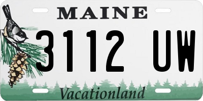 ME license plate 3112UW