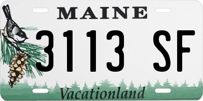 ME license plate 3113SF