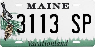 ME license plate 3113SP