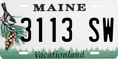 ME license plate 3113SW