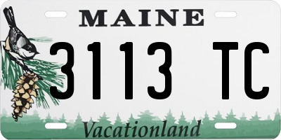 ME license plate 3113TC