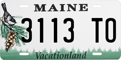 ME license plate 3113TO