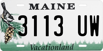 ME license plate 3113UW