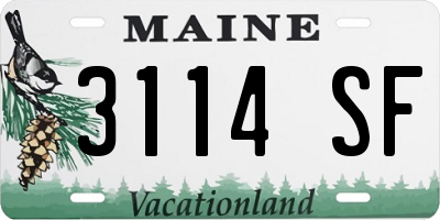 ME license plate 3114SF