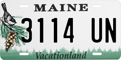 ME license plate 3114UN