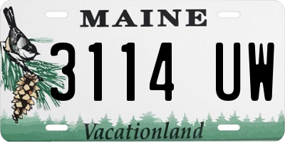 ME license plate 3114UW