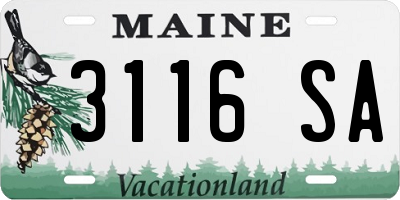 ME license plate 3116SA