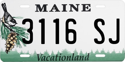 ME license plate 3116SJ
